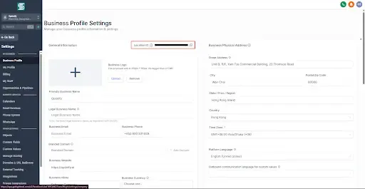 GHL location ID